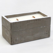 Concrete Wooden Candle - Large Box - Clove and Dark Sandal